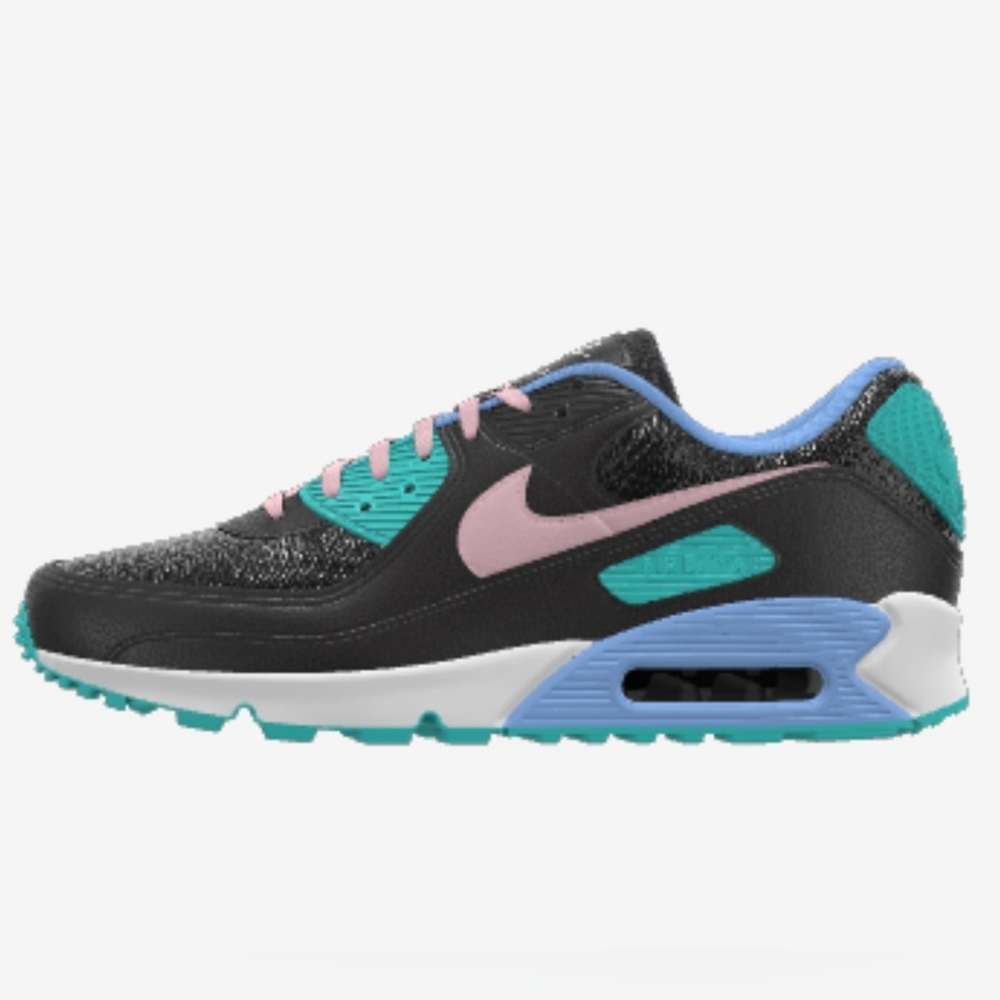 Women's Black and Teal Sneakers